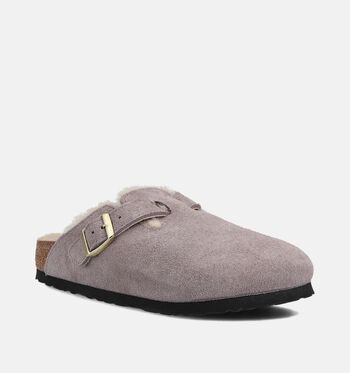Birkenstock Pantoufles Suede Shimmering Faded Purple
