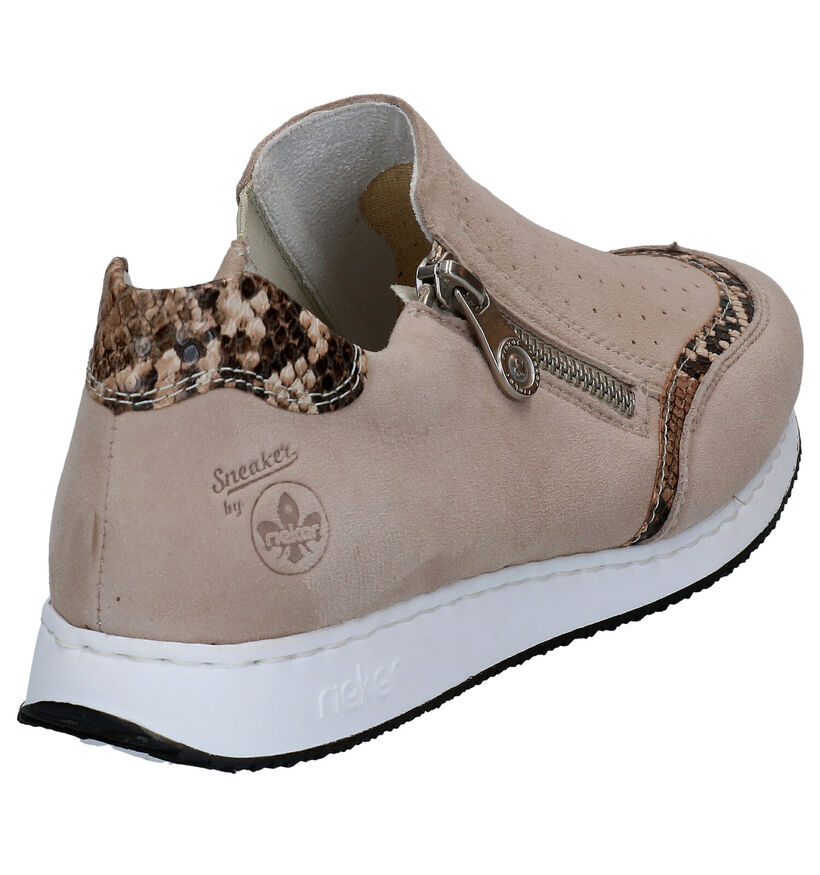 Rieker Taupe Instappers in nubuck (287371)