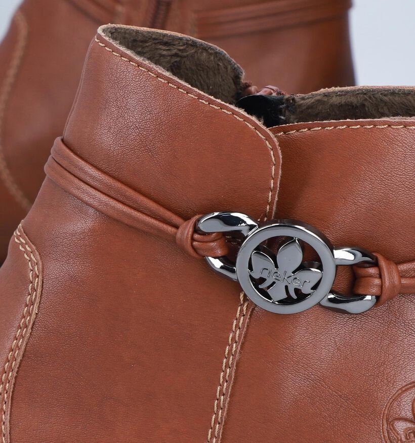 Rieker Cognac Enkellaarzen met blokhak voor dames (347444)