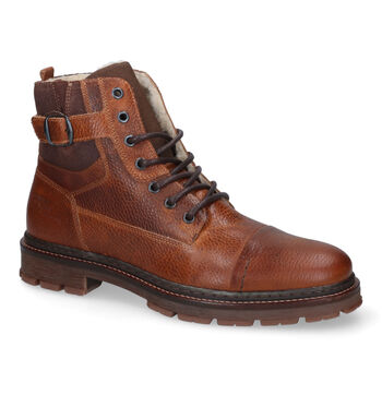 Boots à lacets cognac