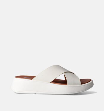 Slippers op sleehak beige