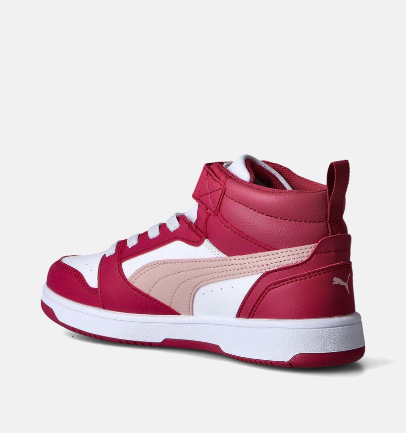 Puma Rebound v6 mid Baskets en Rouge pour filles (350370) - pour semelles orthopédiques