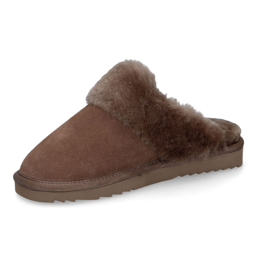 Warmbat Flurry Pantoufles en laine en Cognac pour femmes (329908)