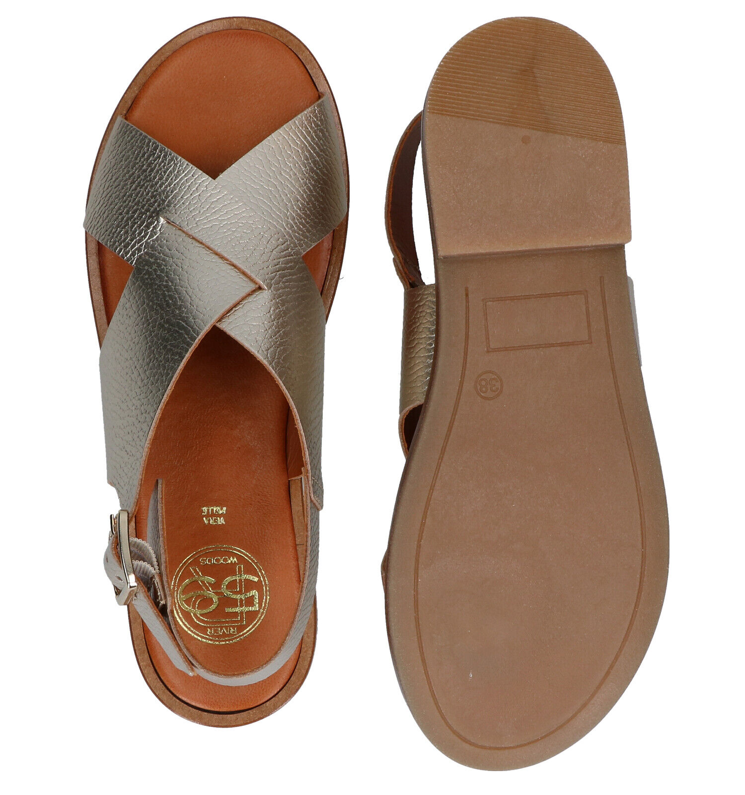 River Woods Gouden Sandalen Dames Sandalen Online op TORFS.BE