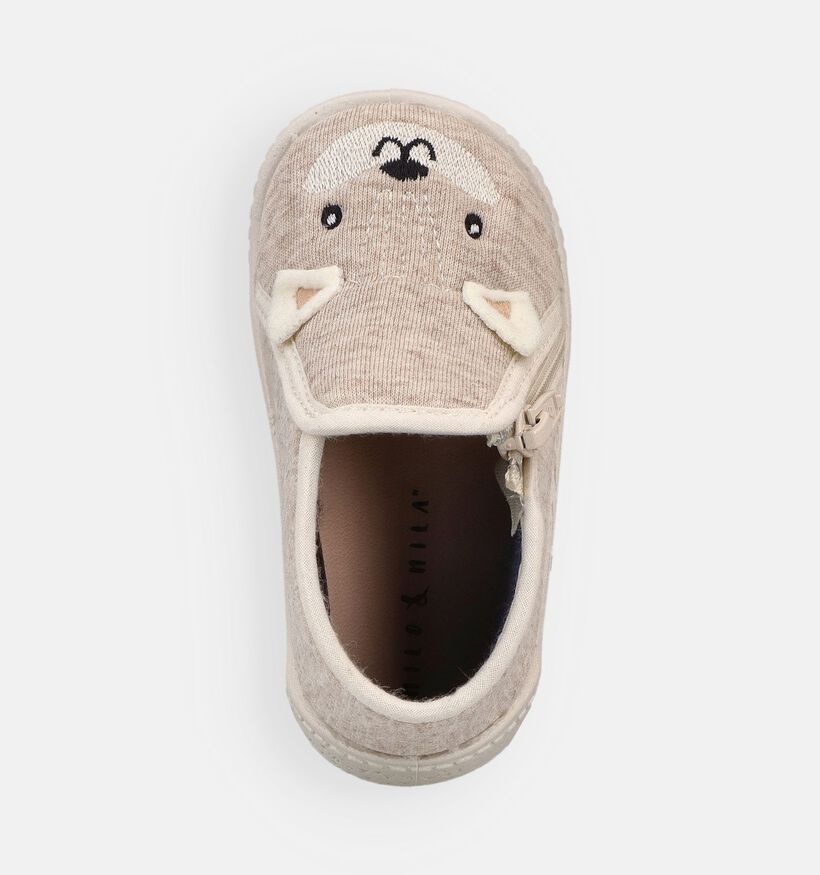 Milo & Mila Pantoufles pour b&eacute;b&eacute; en Beige pour filles (380977) - pour semelles orthop&eacute;diques