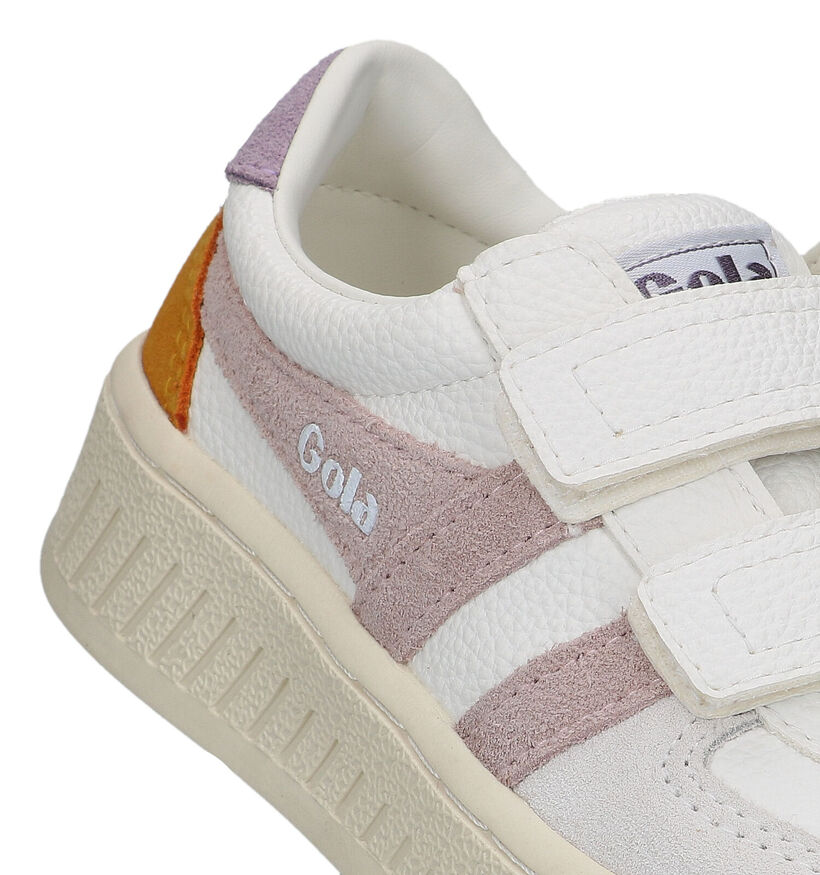 Gola Grandslam Trident Strap Witte Sneakers voor meisjes (335714) - geschikt voor steunzolen