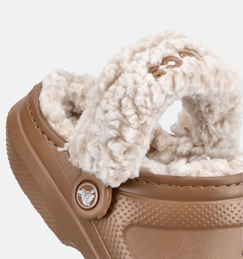Crocs Classic Fleece Nu-pieds en Marron pour femmes (381334)