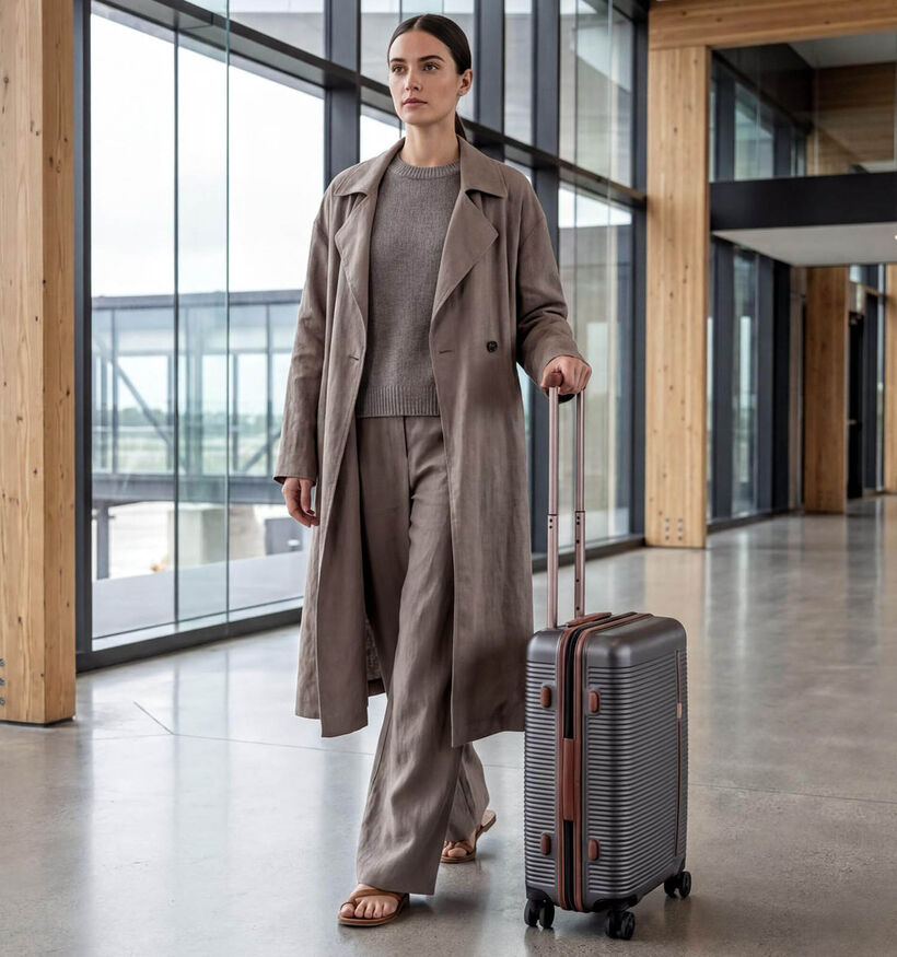 Origin Donkergrijze/Cognac Reiskoffer Handbagage voor dames, heren (376175)