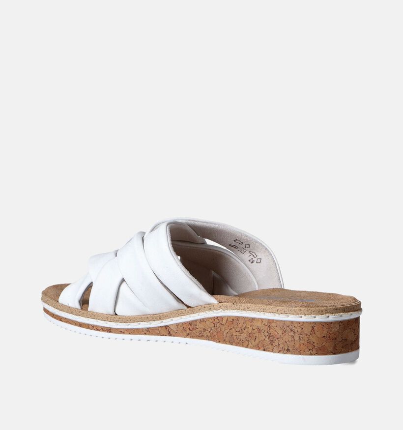 Rieker Witte Slippers met sleehak voor dames (354925)