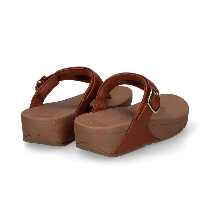 FitFlop Lulu Toe Post Roze Teenslippers in leer (304829)