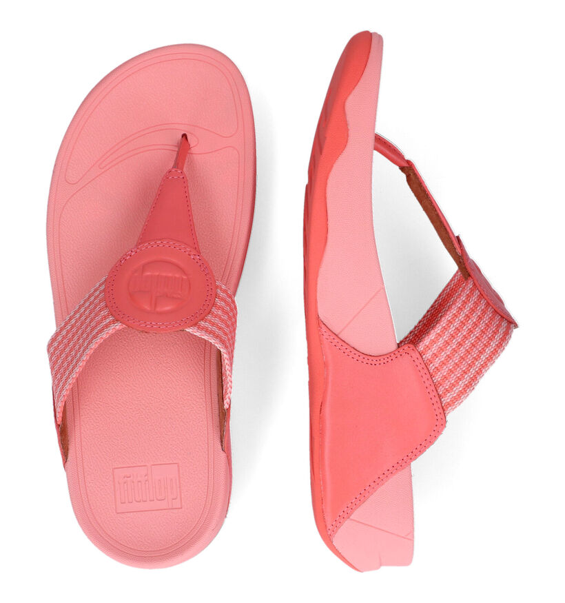 FitFlop Walkstar Webbing Paarse Teenslippers in leer (302640)