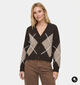 Fransa Charleen Argyle Gilet en Marron/Beige fonc&eacute; pour femmes (379939)