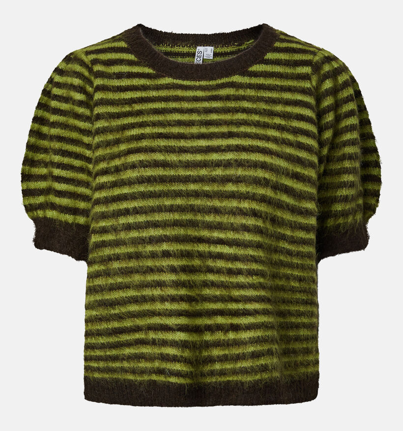 Pieces Ada Pull en Vert/Noir pour femmes (382089)