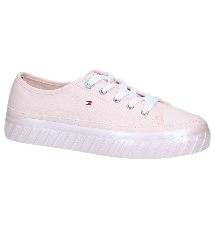 Lichtroze Sneakers Tommy Hilfiger Outsole Detail in stof (252680)
