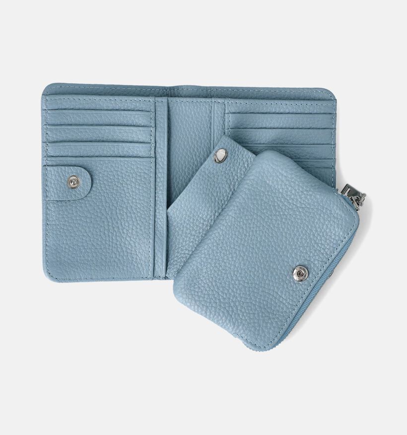 Crinkles Porte-monnaie zippé en Bleu pour femmes (358084)
