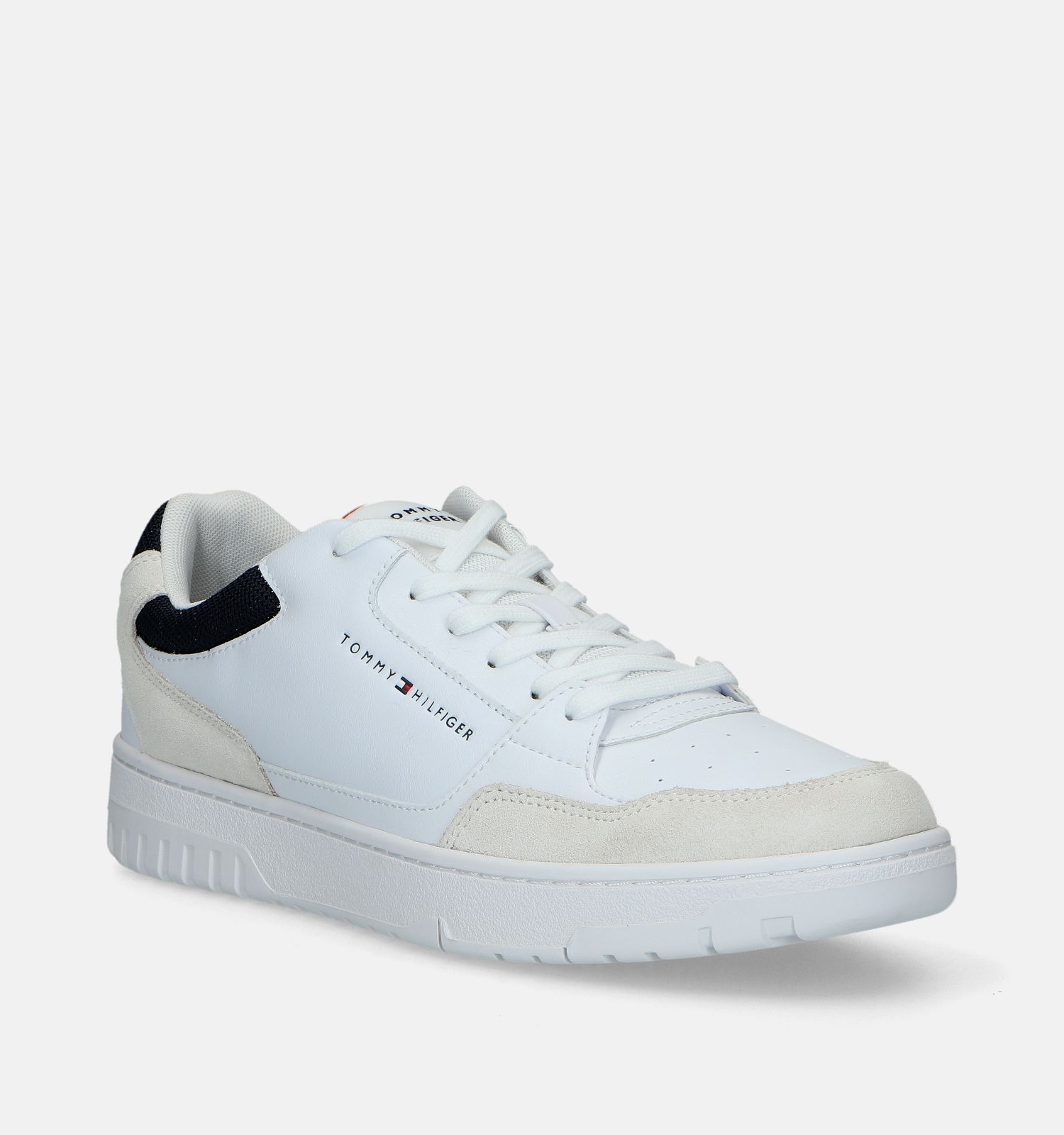 Tommy Hilfiger Basket Core LTH Mix Ess Witte Veterschoenen Heren Lage schoenen Online op TORFS.BE