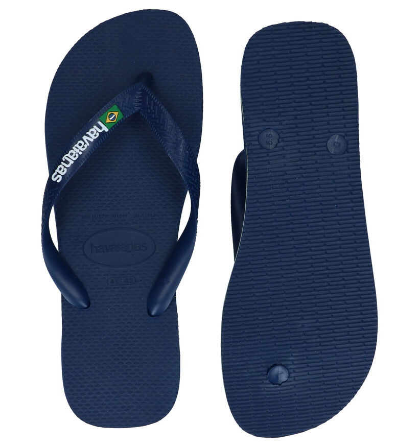 Havaianas Brasil Logo Blauwe Teenslippers in kunststof (289870)
