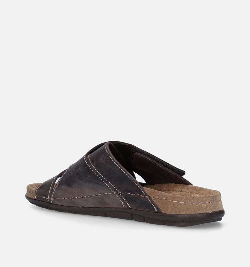 Dr. Brinkmann Men's Brown Leather Mules Slippers – LED, Leather Lining, EU Sizing, New In Box