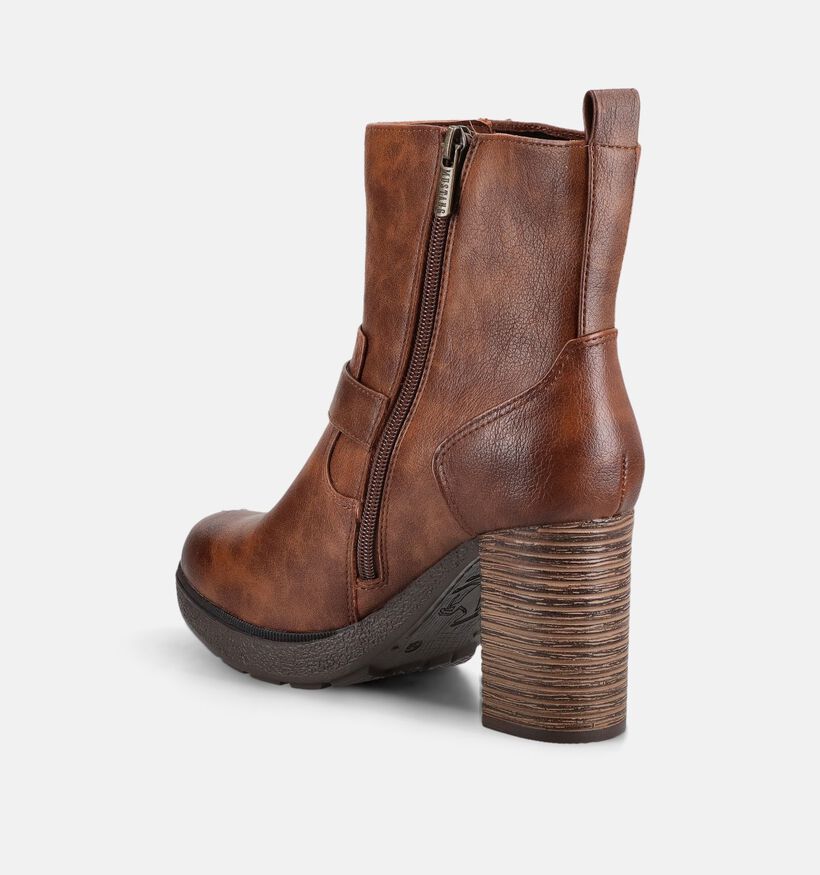 Mustang Bottines &agrave; talons en Cognac pour femmes (378908)