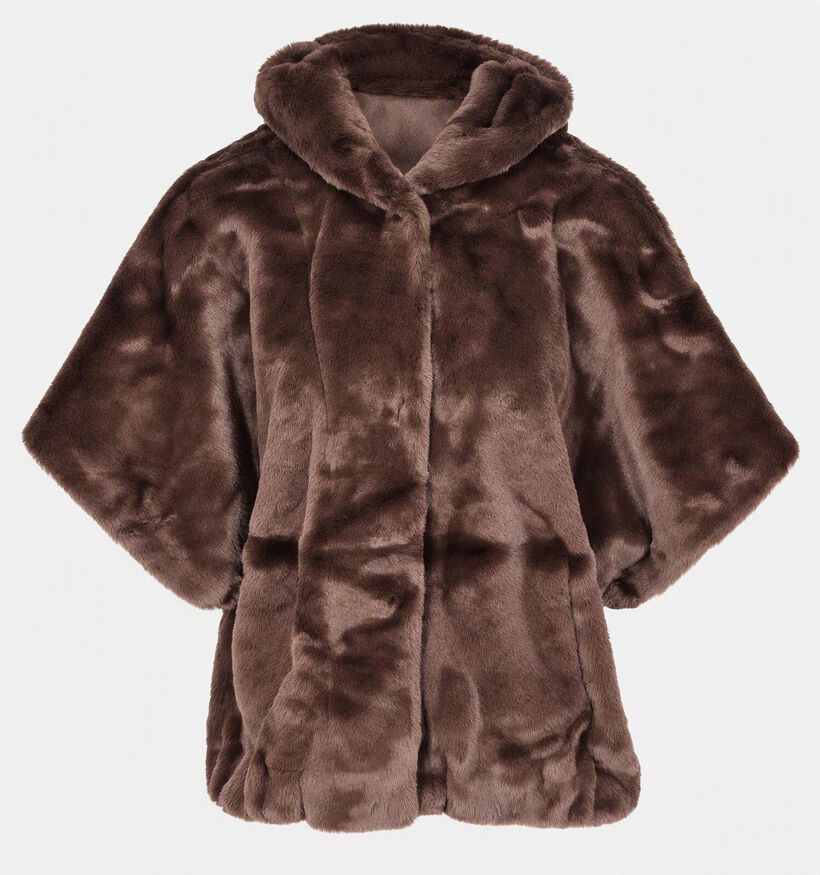 Laurent David Donkerbruine Fluffy Vest voor dames (382021)