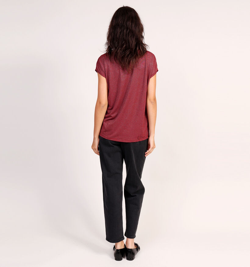 Vero Moda LAVA Glitter Bordeaux T-Shirt voor dames (364692)
