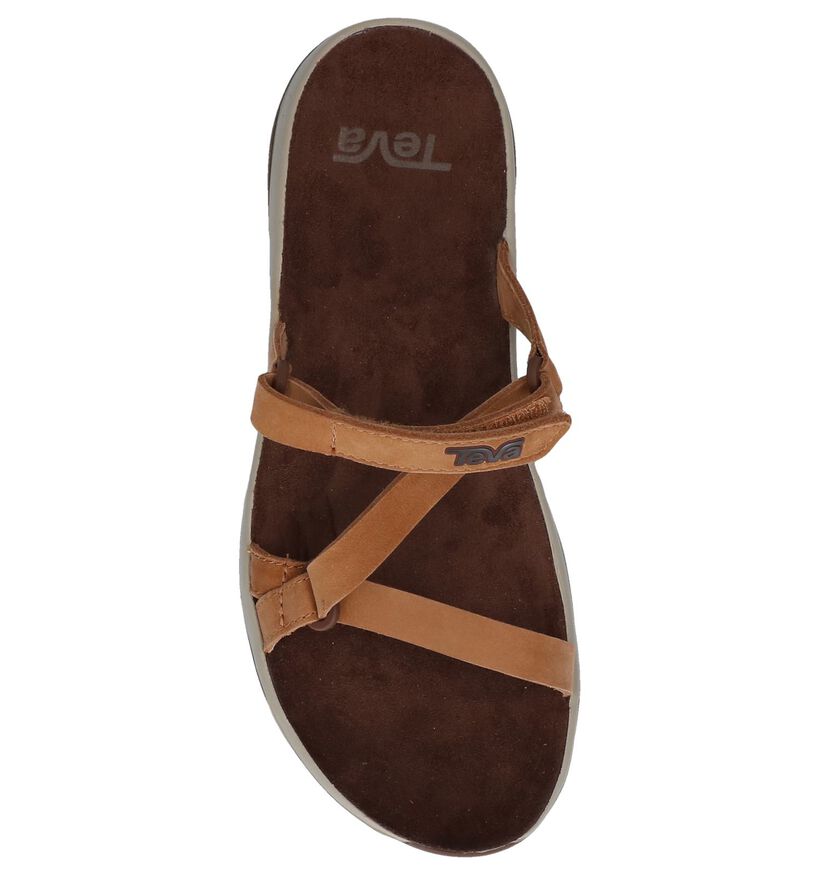 Cognac Slippers Teva Elzada Slide Leather in nubuck (242645)