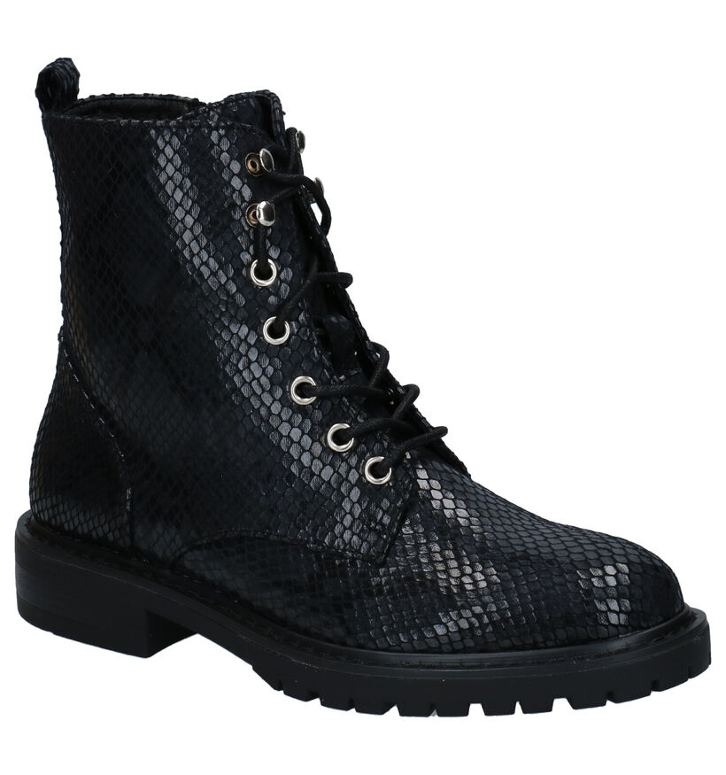 Youh! Boots à lacets en Noir en simili cuir (278177)