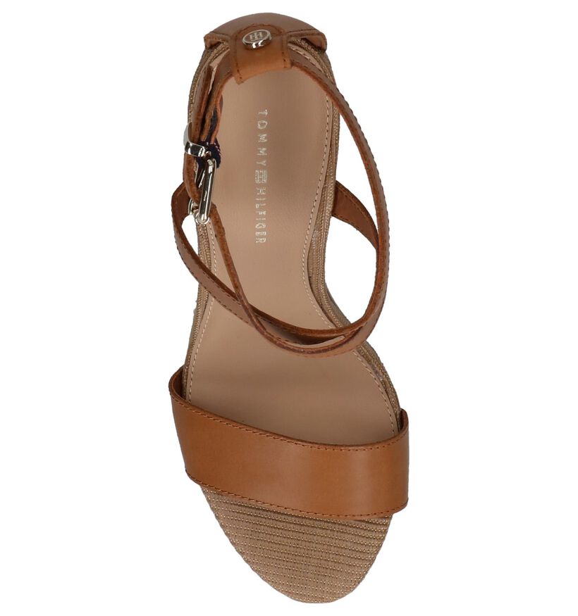 Cognac Tommy Hilfiger Feminine Heel Sandalen in leer (212314)