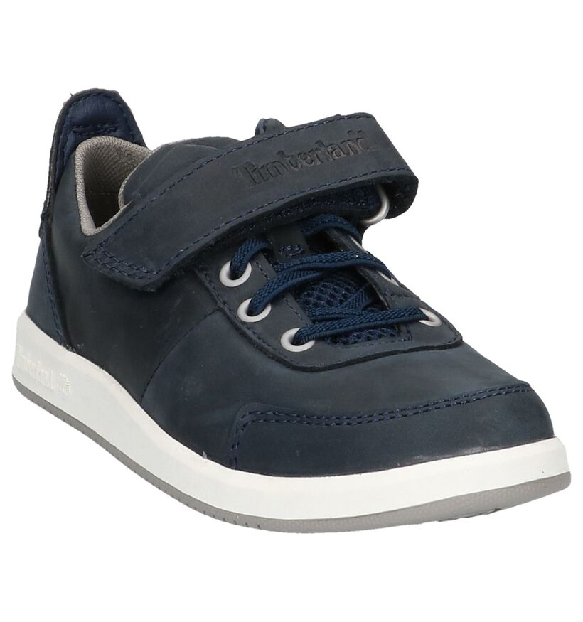 Timberland Court Side Oxford Blauwe Velcroschoenen in leer (212183)