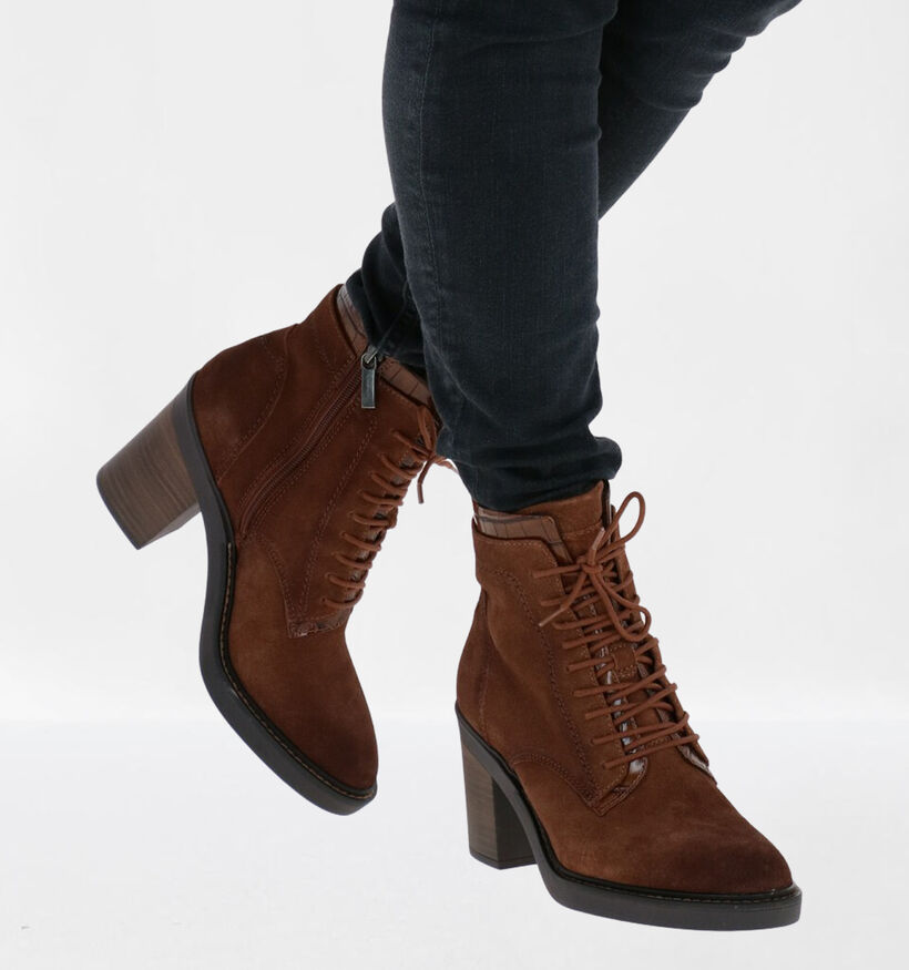 Tamaris TOUCH it Cognac Enkellaarzen in nubuck (280791)