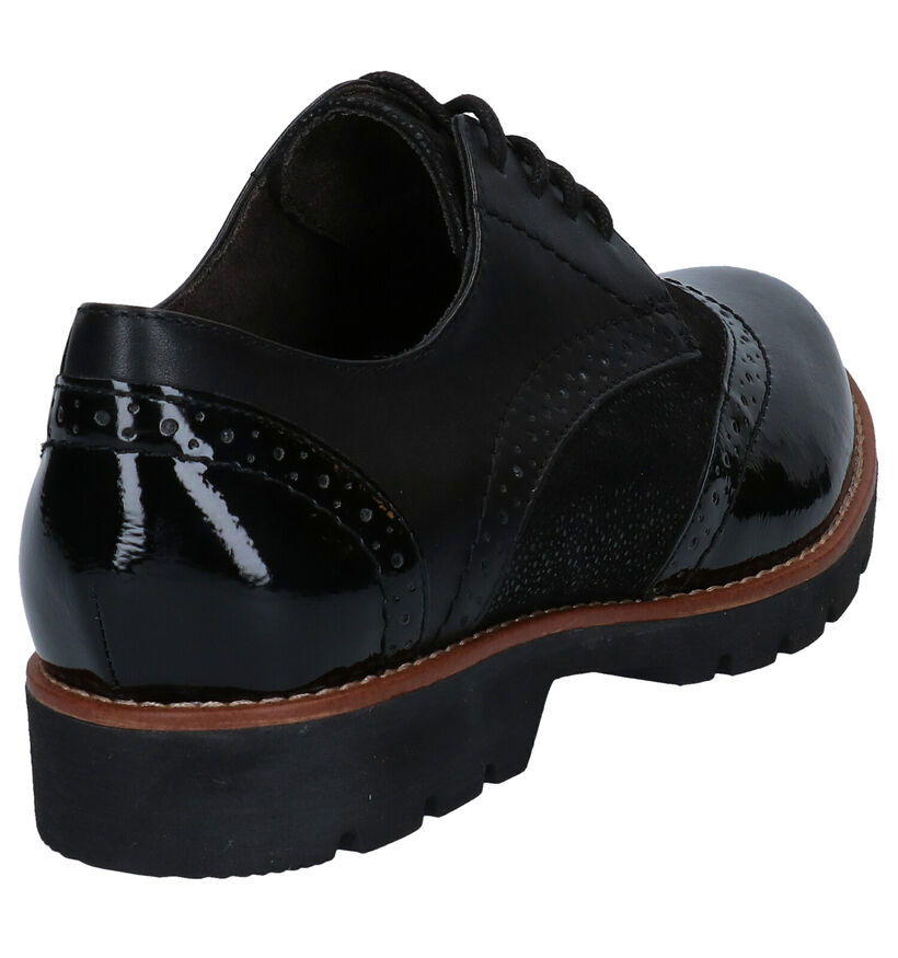 Jana Chaussures à lacets en Noir en cuir (280904)