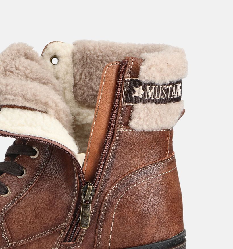 Mustang Bottines à talons en Cognac pour femmes (363711)