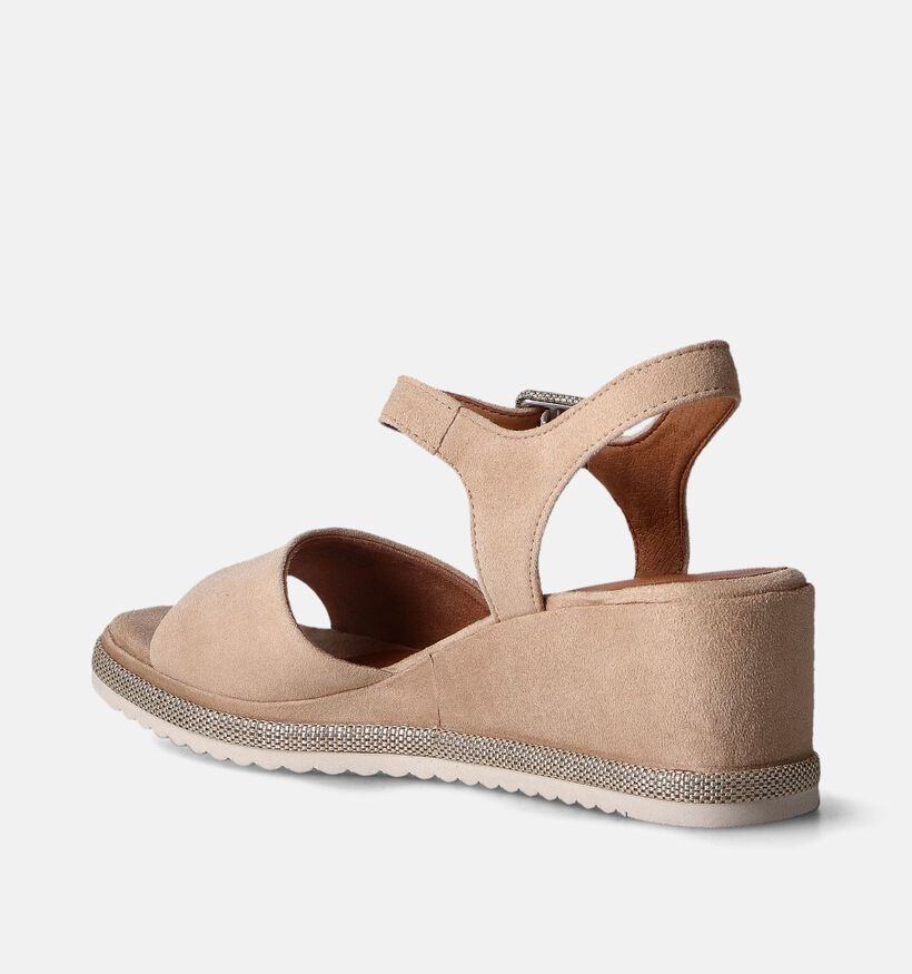 Tamaris Sandales avec talon compensé en Beige pour femmes (354395)