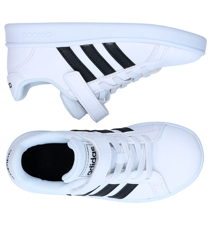 adidas Grand Court C Witte Sneakers voor jongens (318923)