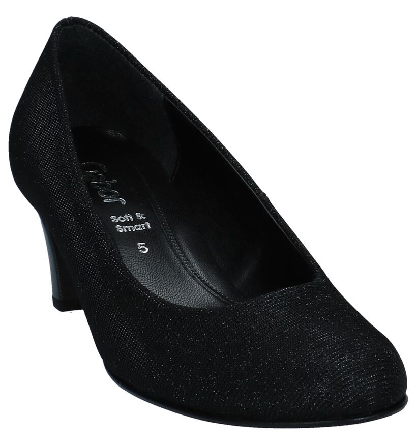 Zwarte Pumps met Glitters Gabor Soft & Smart in stof (245508)