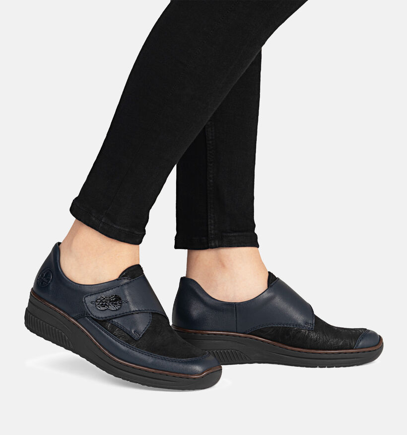 Rieker Donkerblauwe Velcroschoenen voor dames (360482)