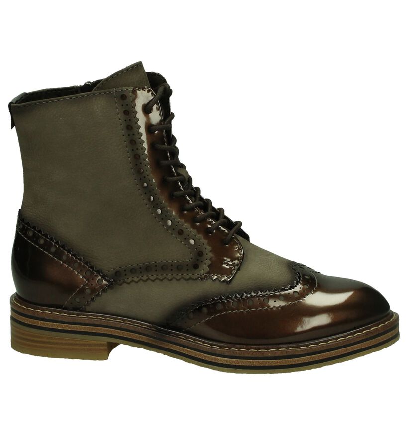 Taupe Marco Tozzi Boots in lakleer (202651)
