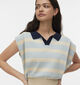 Vero Moda Music Blauwe/Beige Top voor dames (378420)