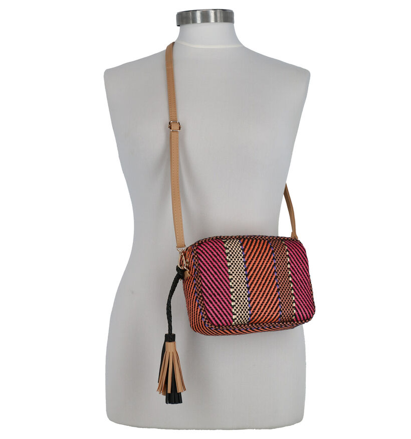 Keddo Oranje/Roze Crossbody Tas in stof (275239)