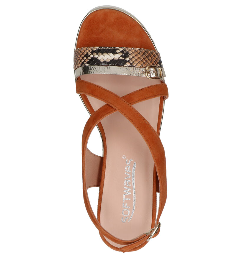 Softwaves Oranje Sandalen in daim (275384)