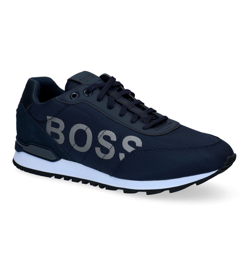 Boss Parkour Runn Blauwe Sneakers voor heren (301365) - geschikt voor steunzolen