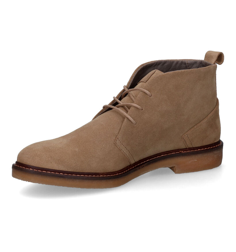 Poelman Halloween Taupe Desert Boots in daim (310333)