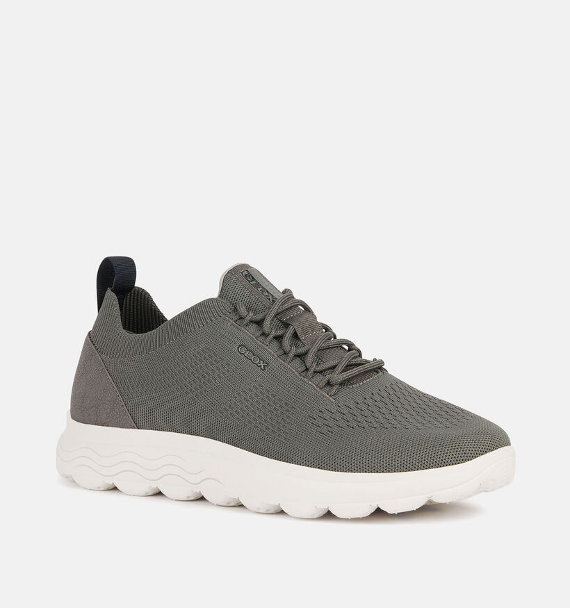 Geox Spherica Kaki Veterschoenen voor heren (353837) - geschikt voor steunzolen