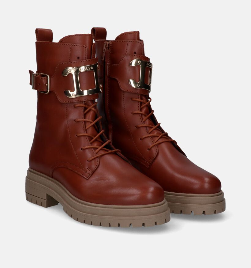 Scapa Boots à lacets en Cognac pour femmes (317171)