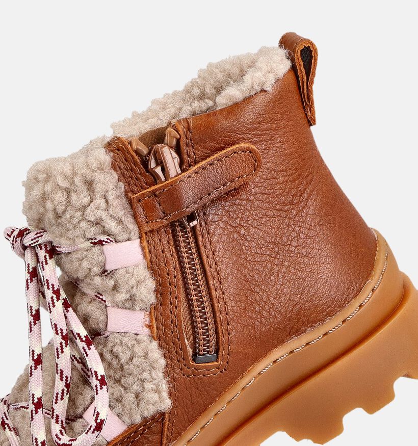Camper Teddy Bottes hautes en Cognac pour filles (376125)