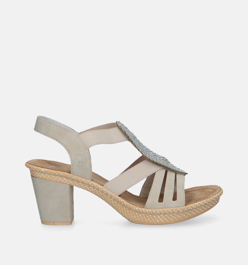 Rieker Sandales à talons en Beige pour femmes (339133)