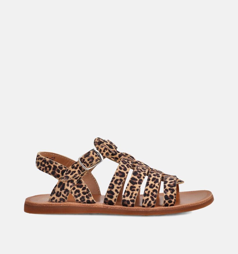 Pom d'Api Plagette Strap Mini Leo Bruine Sandalen voor meisjes (370295)