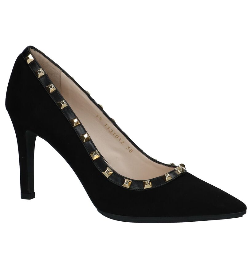 Rode Lodi Relea Pumps met Studs in daim (232101)