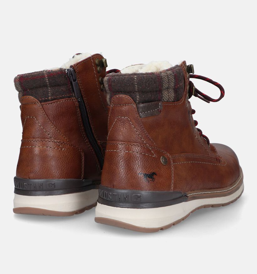 Mustang Cognac Veterboots voor heren (329586) - geschikt voor steunzolen