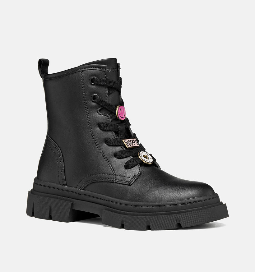 Geox Karsyn Zwarte Boots met Veter en Rits voor meisjes (376266) - geschikt voor steunzolen